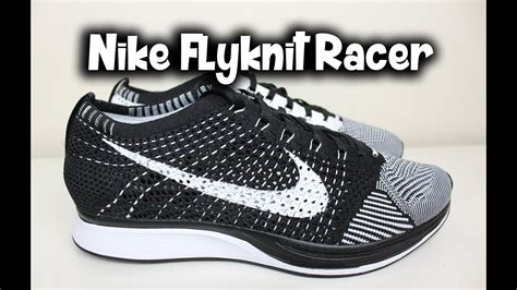 fake nike flyknit racer black white